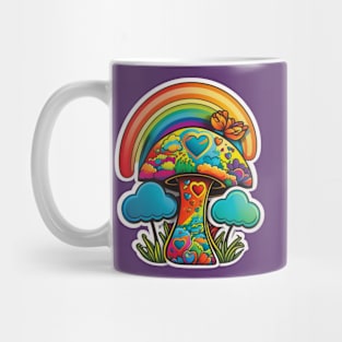 Groovy Psychedelic Mushrooms in Purple Mug